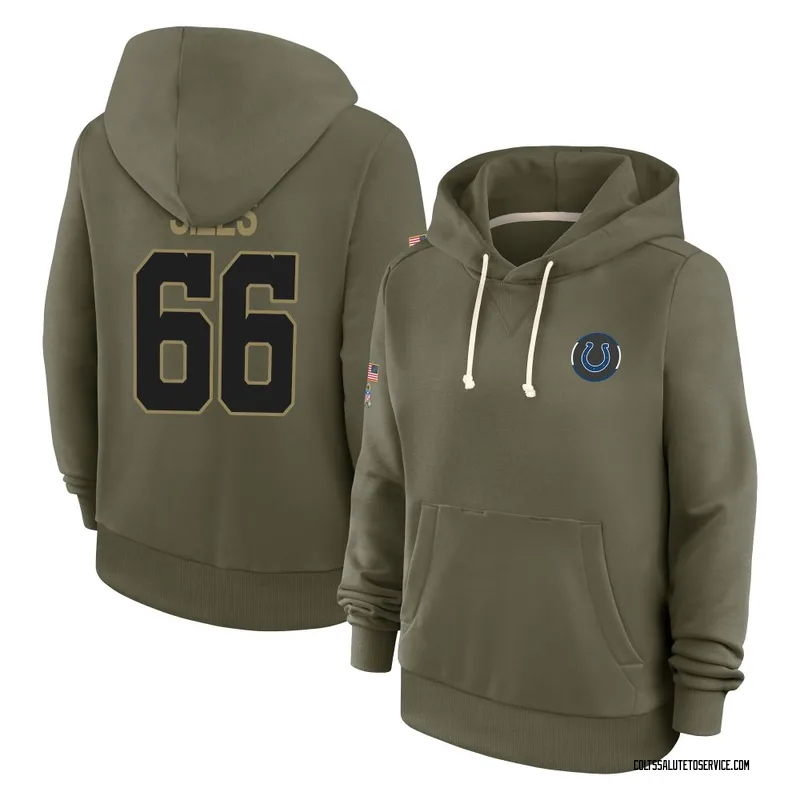 Women's Josh Sills Indianapolis Colts Olive 2025 Salute to Service Hoodie