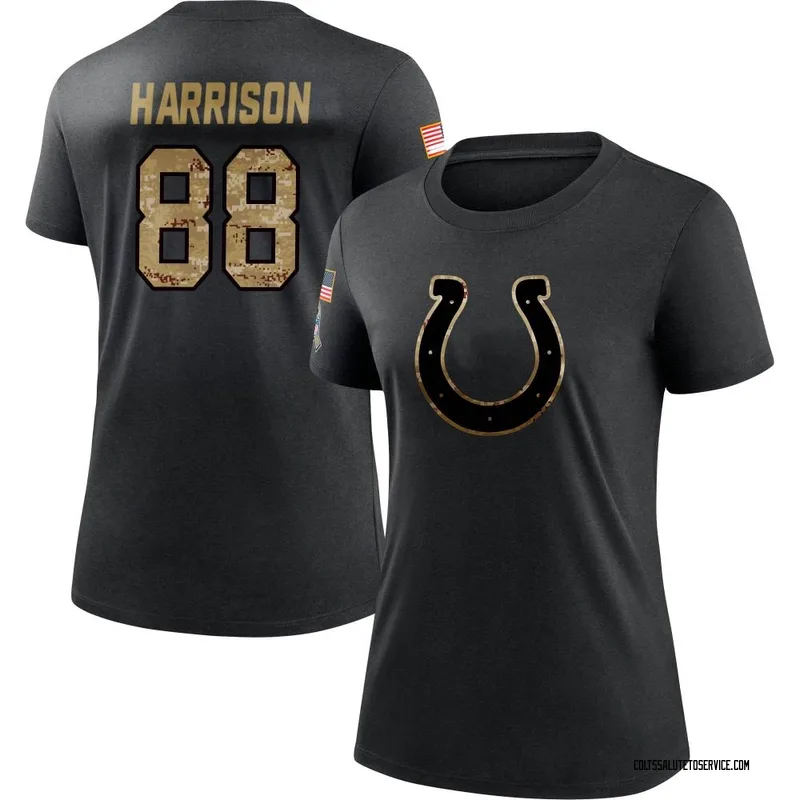 Women's Marvin Harrison Indianapolis Colts Black 2020 Salute To Service Performance T-Shirt