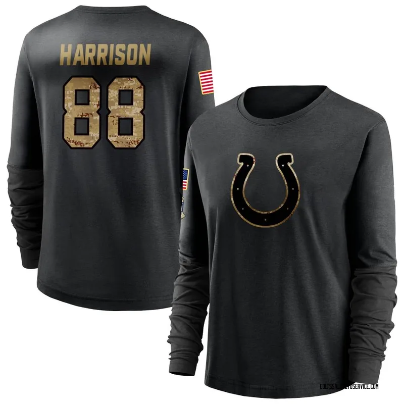 Women's Marvin Harrison Indianapolis Colts Black 2020 Salute To Service Sideline Performance Long Sleeve T-Shirt