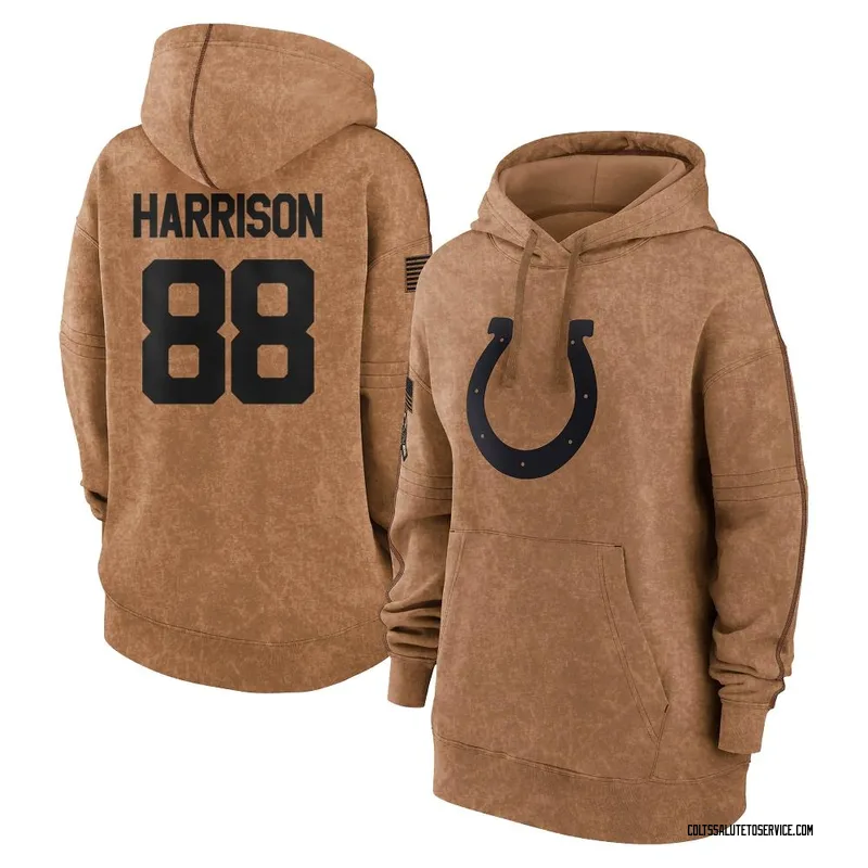 Women's Marvin Harrison Indianapolis Colts Brown 2023 Salute To Service Pullover Hoodie