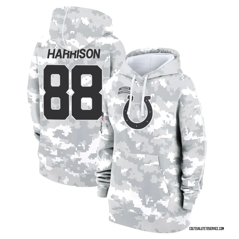 Women's Marvin Harrison Indianapolis Colts Camo Arctic 2024 Salute to Service Club Fleece Pullover Hoodie