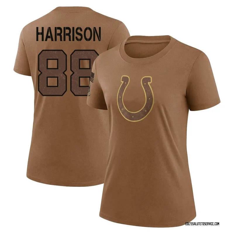 Women's Marvin Harrison Indianapolis Colts Legend Brown 2023 Salute To Service Performance T-Shirt