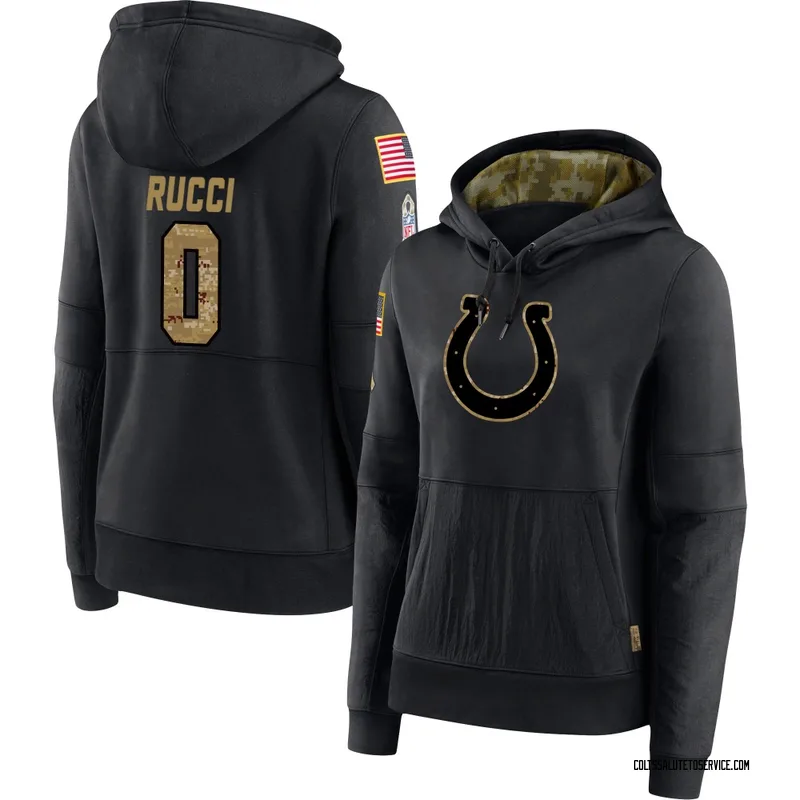Women's Nolan Rucci Indianapolis Colts Black 2020 Salute to Service Sideline Performance Pullover Hoodie
