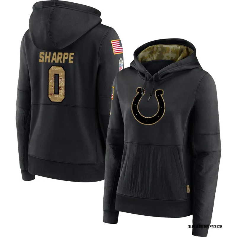 Women's Raylen Sharpe Indianapolis Colts Black 2020 Salute to Service Sideline Performance Pullover Hoodie
