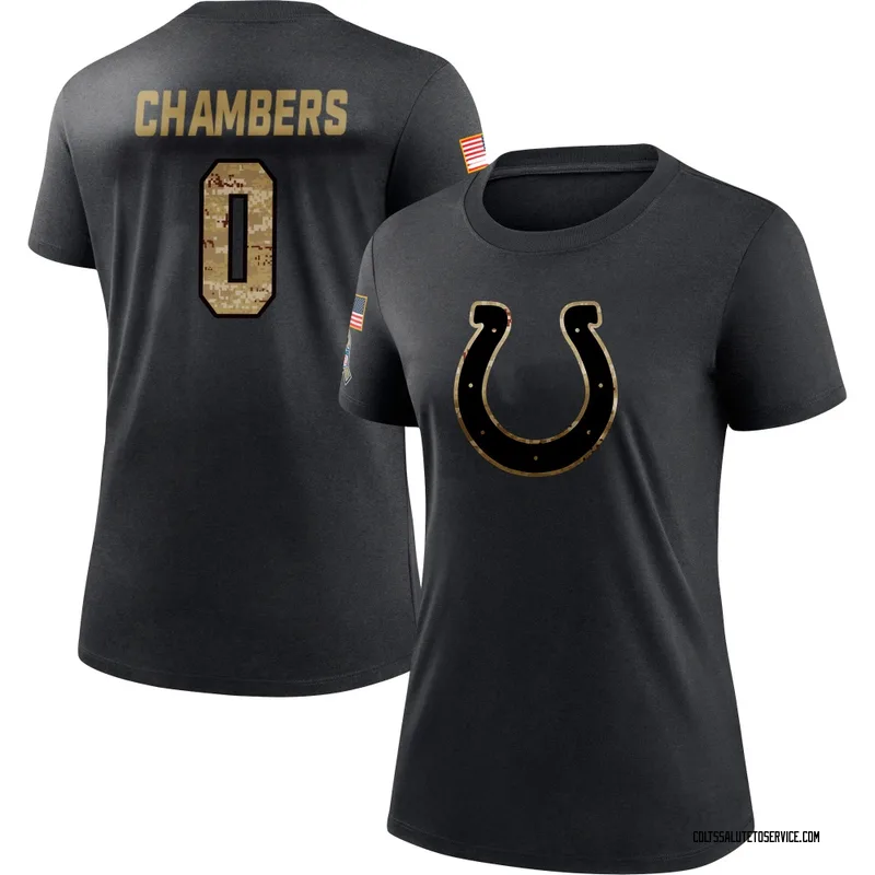 Women's Tahj Chambers Indianapolis Colts Black 2020 Salute To Service Performance T-Shirt