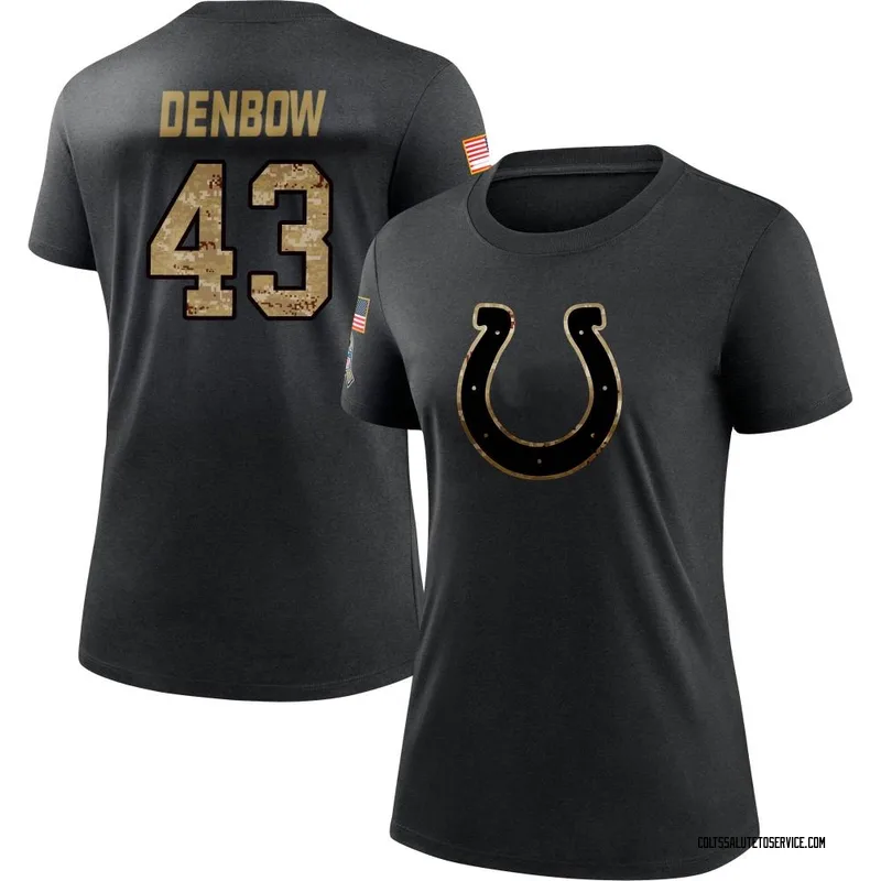 Women's Trevor Denbow Indianapolis Colts Black 2020 Salute To Service Performance T-Shirt