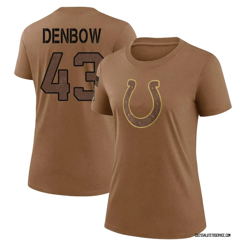 Women's Trevor Denbow Indianapolis Colts Legend Brown 2023 Salute To Service Performance T-Shirt