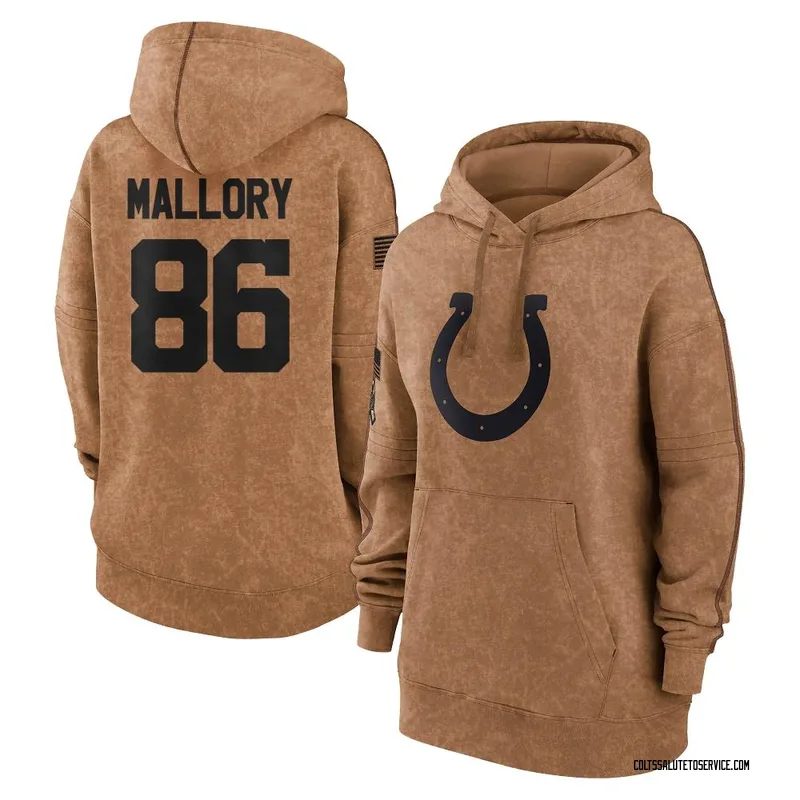 Women's Will Mallory Indianapolis Colts Brown 2023 Salute To Service Pullover Hoodie
