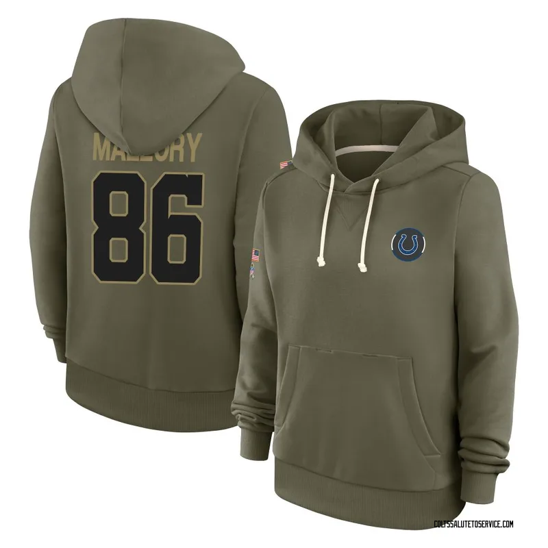 Women's Will Mallory Indianapolis Colts Olive 2025 Salute to Service Hoodie