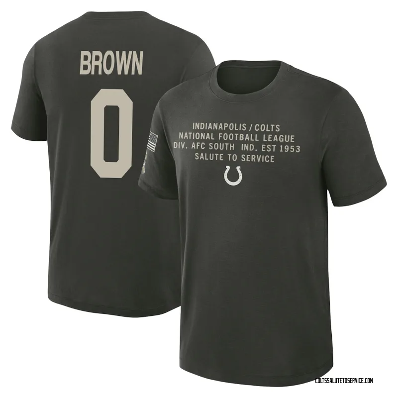 Youth Austin Brown Indianapolis Colts Green Dark/ 2025 Salute to Service Sideline Slub T-Shirt