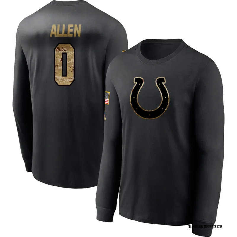 Youth CJ Allen Indianapolis Colts Black 2020 Salute To Service Sideline Performance Long Sleeve T-Shirt
