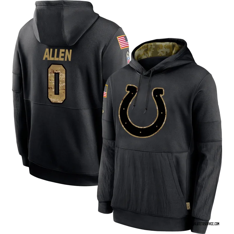 Youth CJ Allen Indianapolis Colts Black 2020 Salute to Service Sideline Performance Pullover Hoodie