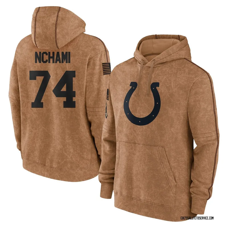 Youth Durell Nchami Indianapolis Colts Brown 2023 Salute To Service Club Pullover Hoodie