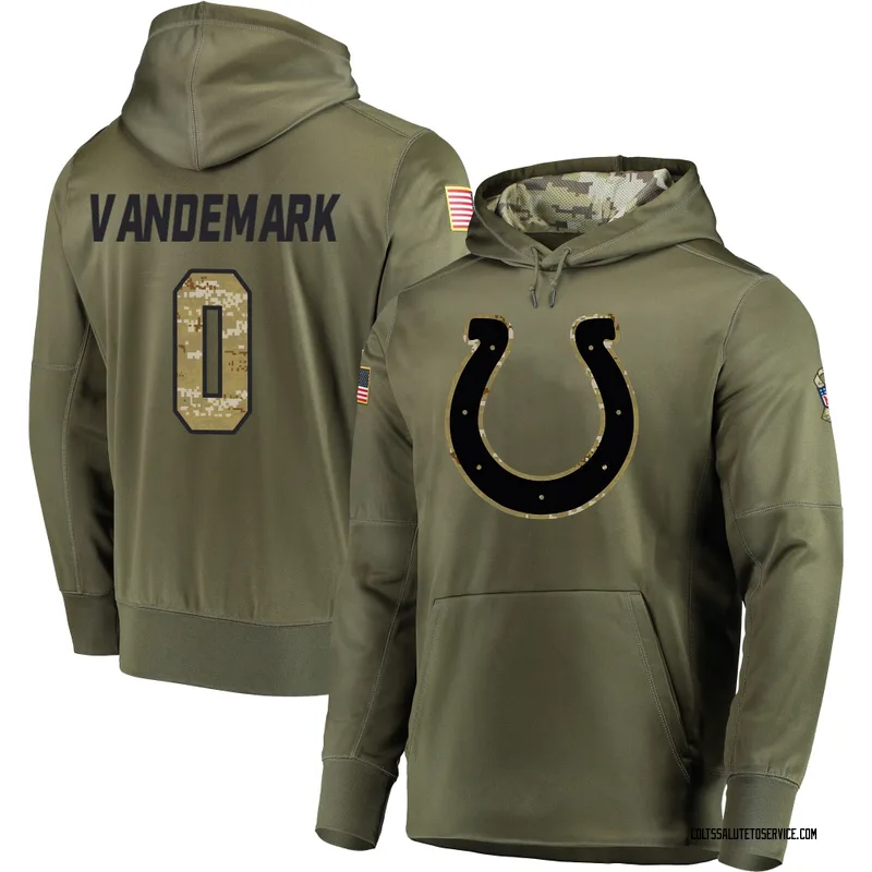 Youth Geno VanDeMark Indianapolis Colts Olive Salute to Service Pullover Hoodie
