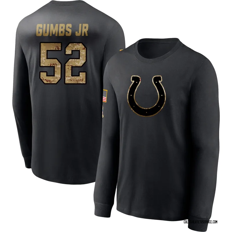 Youth George Gumbs Jr. Indianapolis Colts Black 2020 Salute To Service Sideline Performance Long Sleeve T-Shirt
