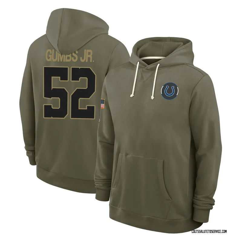 Youth George Gumbs Jr. Indianapolis Colts Olive 2025 Salute to Service Hoodie