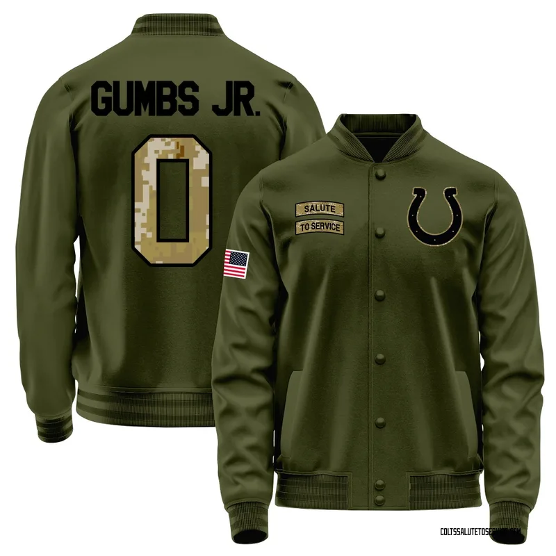 Youth George Gumbs Jr. Indianapolis Colts Olive Salute to Service Sideline Performance Jacket