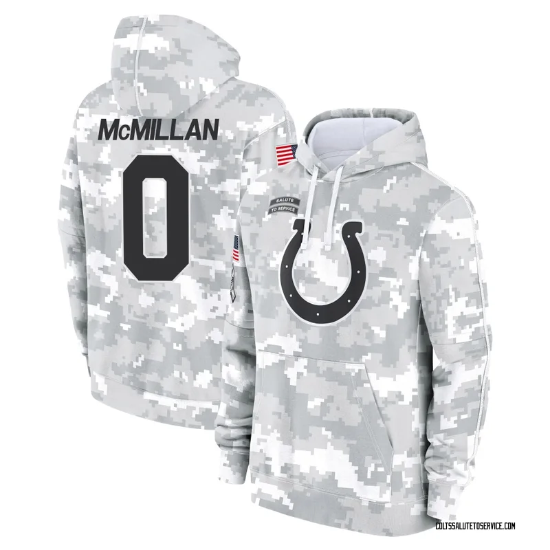 Youth Jai'Onte' McMillan Indianapolis Colts Camo Arctic 2024 Salute to Service Club Fleece Pullover Hoodie
