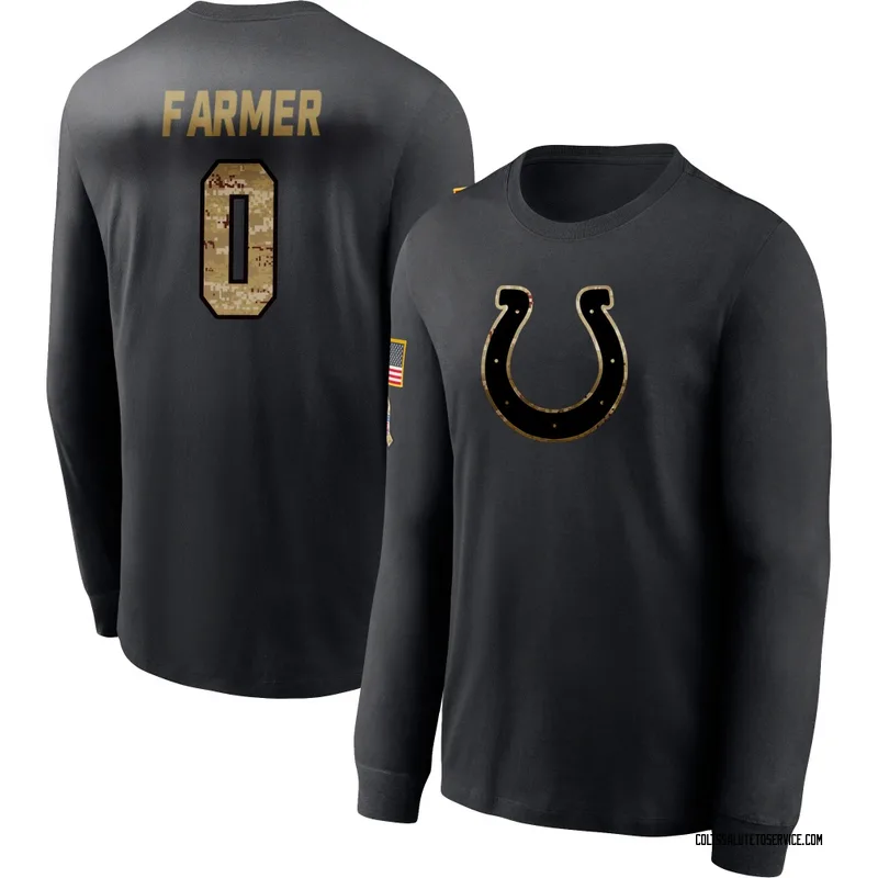 Youth Jalen Farmer Indianapolis Colts Black 2020 Salute To Service Sideline Performance Long Sleeve T-Shirt