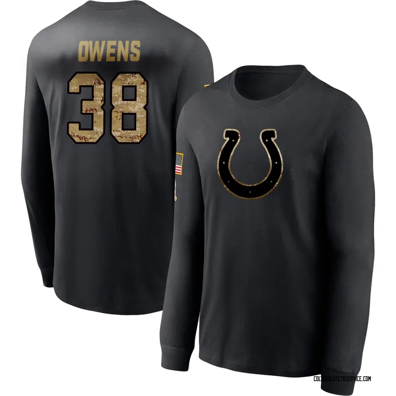 Youth Jonathan Owens Indianapolis Colts Black 2020 Salute To Service Sideline Performance Long Sleeve T-Shirt