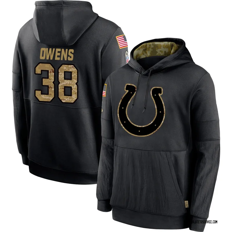 Youth Jonathan Owens Indianapolis Colts Black 2020 Salute to Service Sideline Performance Pullover Hoodie