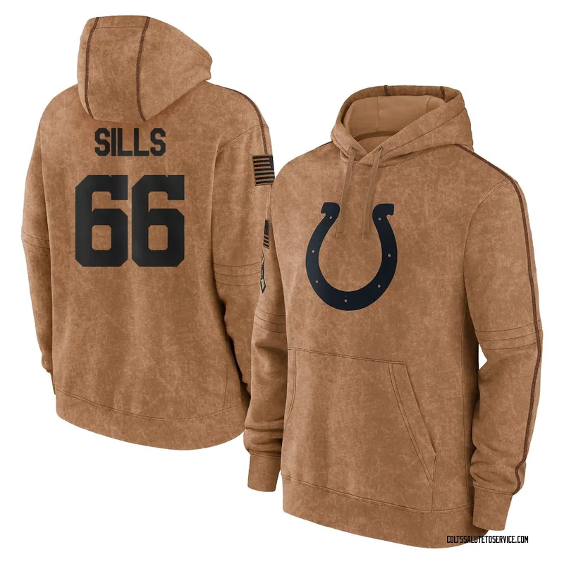 Youth Josh Sills Indianapolis Colts Brown 2023 Salute To Service Club Pullover Hoodie