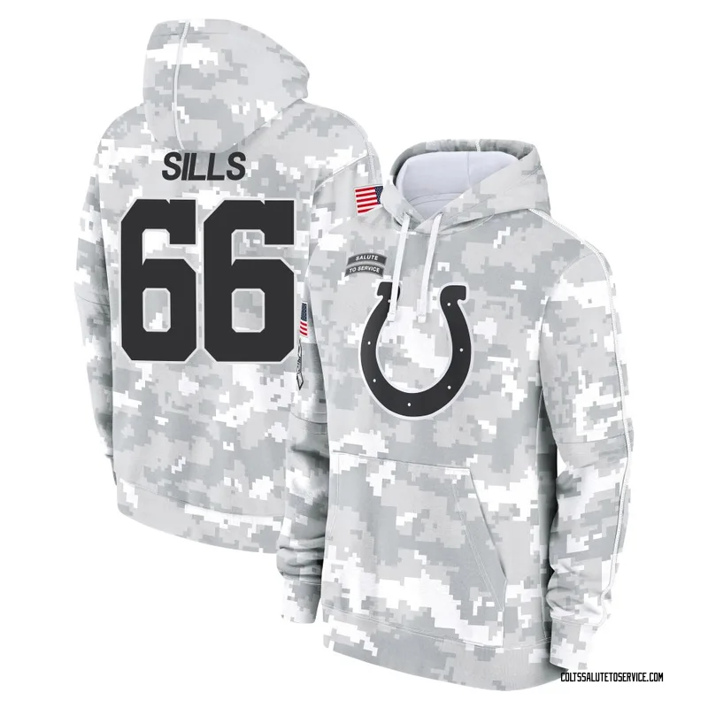 Youth Josh Sills Indianapolis Colts Camo Arctic 2024 Salute to Service Club Fleece Pullover Hoodie