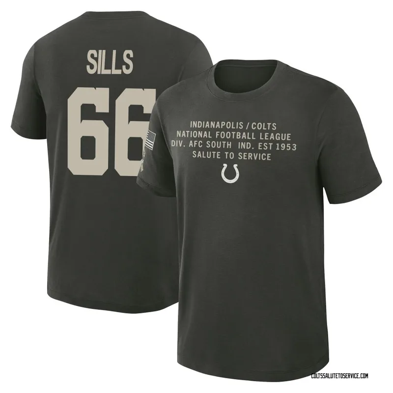 Youth Josh Sills Indianapolis Colts Green Dark/ 2025 Salute to Service Sideline Slub T-Shirt