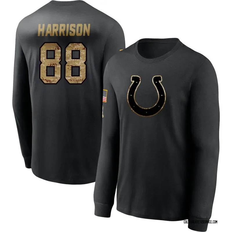 Youth Marvin Harrison Indianapolis Colts Black 2020 Salute To Service Sideline Performance Long Sleeve T-Shirt