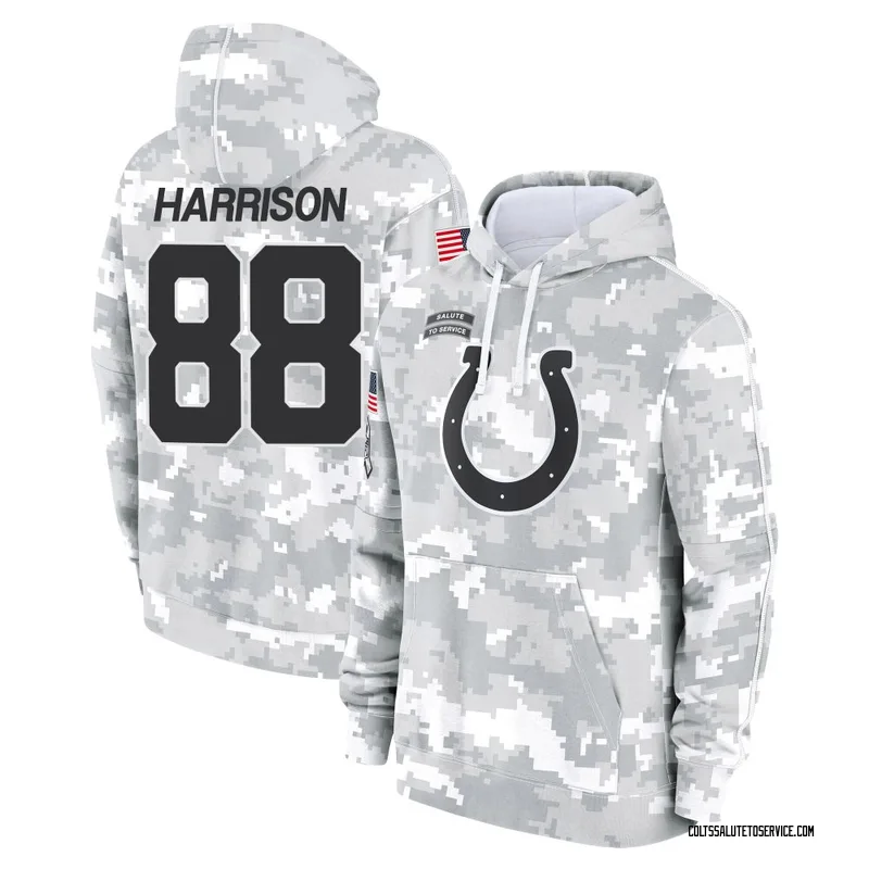 Youth Marvin Harrison Indianapolis Colts Camo Arctic 2024 Salute to Service Club Fleece Pullover Hoodie