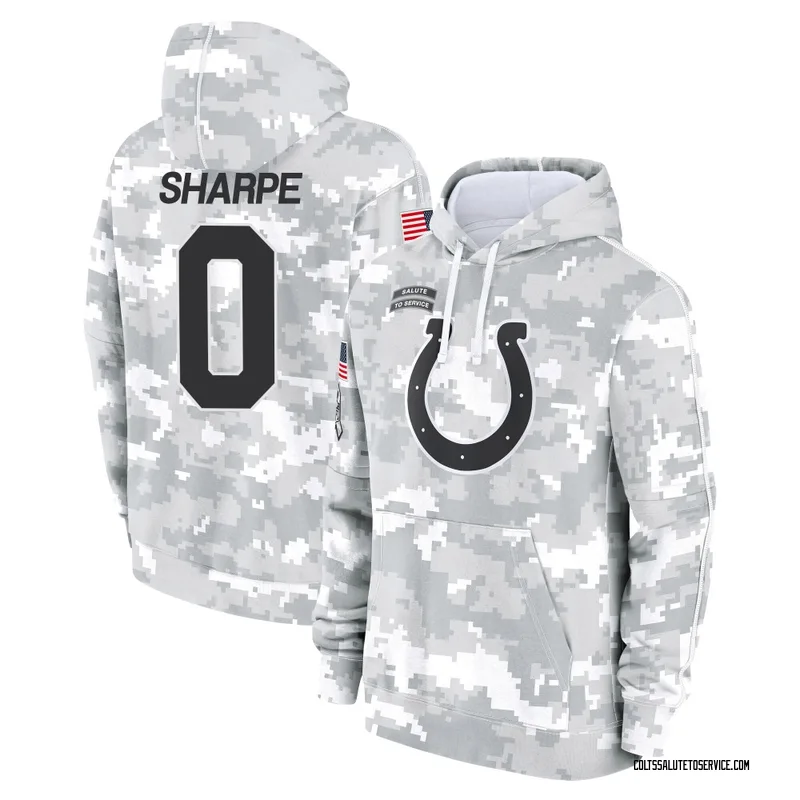 Youth Raylen Sharpe Indianapolis Colts Camo Arctic 2024 Salute to Service Club Fleece Pullover Hoodie
