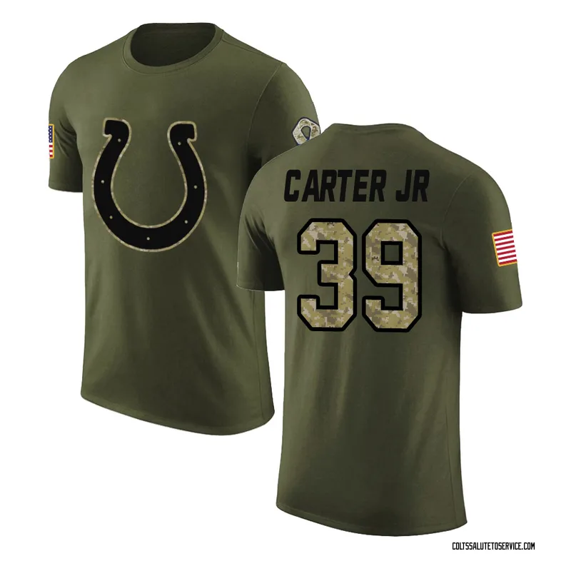Youth Rob Carter Jr. Indianapolis Colts Legend Olive Salute to Service T-Shirt