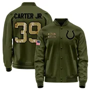 Youth Rob Carter Jr. Indianapolis Colts Olive Salute to Service Sideline Performance Jacket