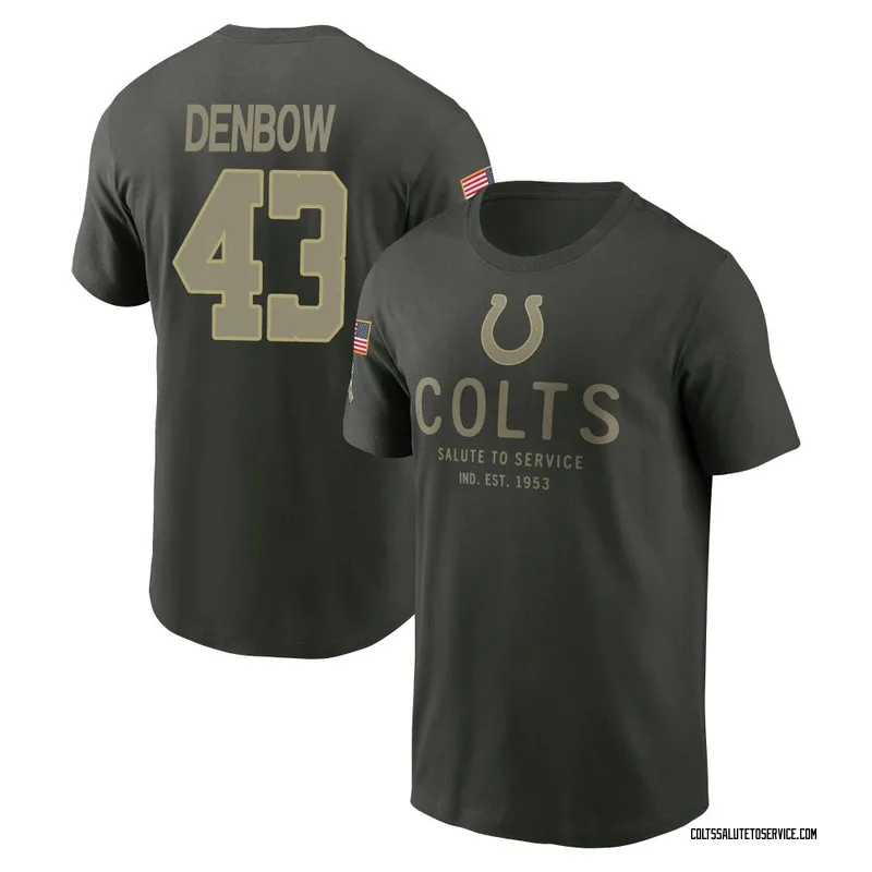Youth Trevor Denbow Indianapolis Colts Green Forest/ 2025 Salute to Service Sideline Primary Edge T-Shirt