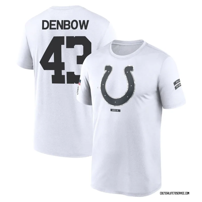 Youth Trevor Denbow Indianapolis Colts Legend White 2024 Salute to Service Performance T-Shirt