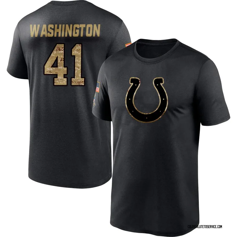 Youth Trey Washington Indianapolis Colts Black 2020 Salute To Service Performance T-Shirt