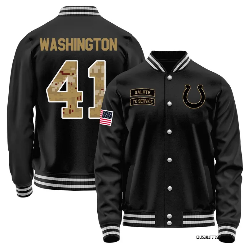 Youth Trey Washington Indianapolis Colts Black Salute to Service Sideline Performance Jacket