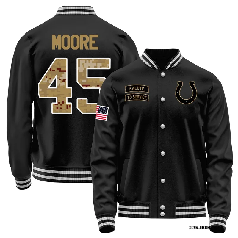 Youth Tyler Moore Indianapolis Colts Black Salute to Service Sideline Performance Jacket