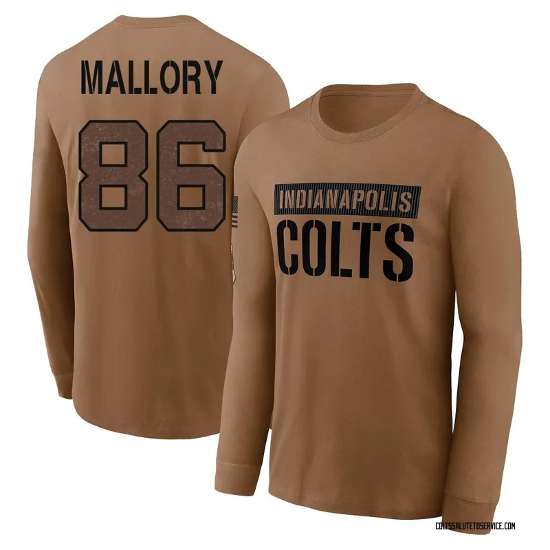 Youth Will Mallory Indianapolis Colts Brown 2023 Salute To Service Long Sleeve T-Shirt