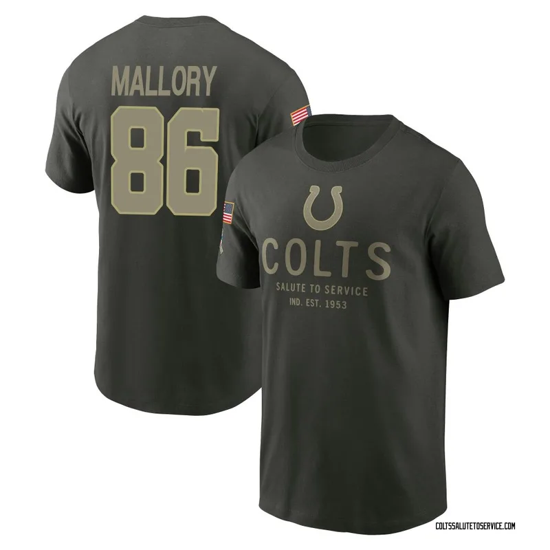 Youth Will Mallory Indianapolis Colts Green Forest/ 2025 Salute to Service Sideline Primary Edge T-Shirt