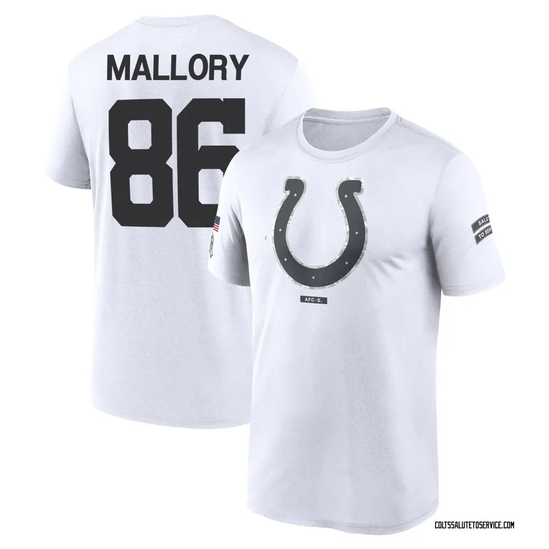 Youth Will Mallory Indianapolis Colts Legend White 2024 Salute to Service Performance T-Shirt