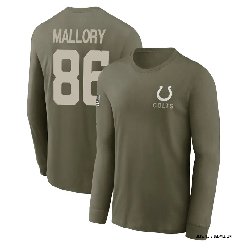 Youth Will Mallory Indianapolis Colts Olive 2025 Salute to Service Sideline Long Sleeve T-Shirt